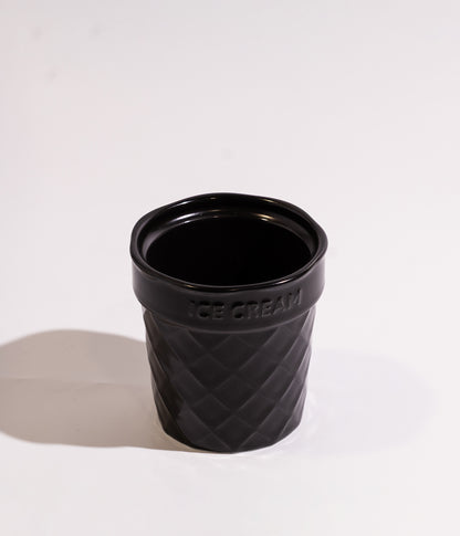 كوب سيراميك بتصميم أيس كريم وغطاء وجه باندا مع ملعقة