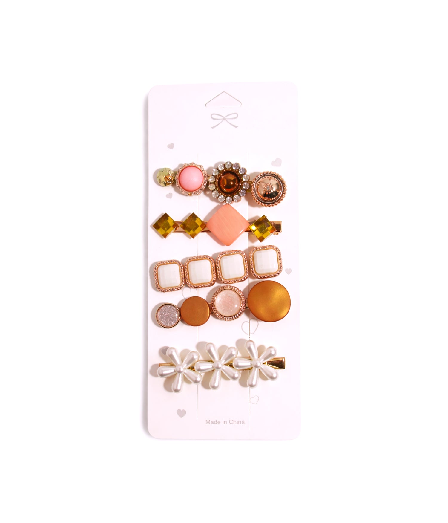 فاشن مجموعة مشابك شعر مزخرفة متعددة الأشكال لتزيين وتثبيت الشعر -5 قطع