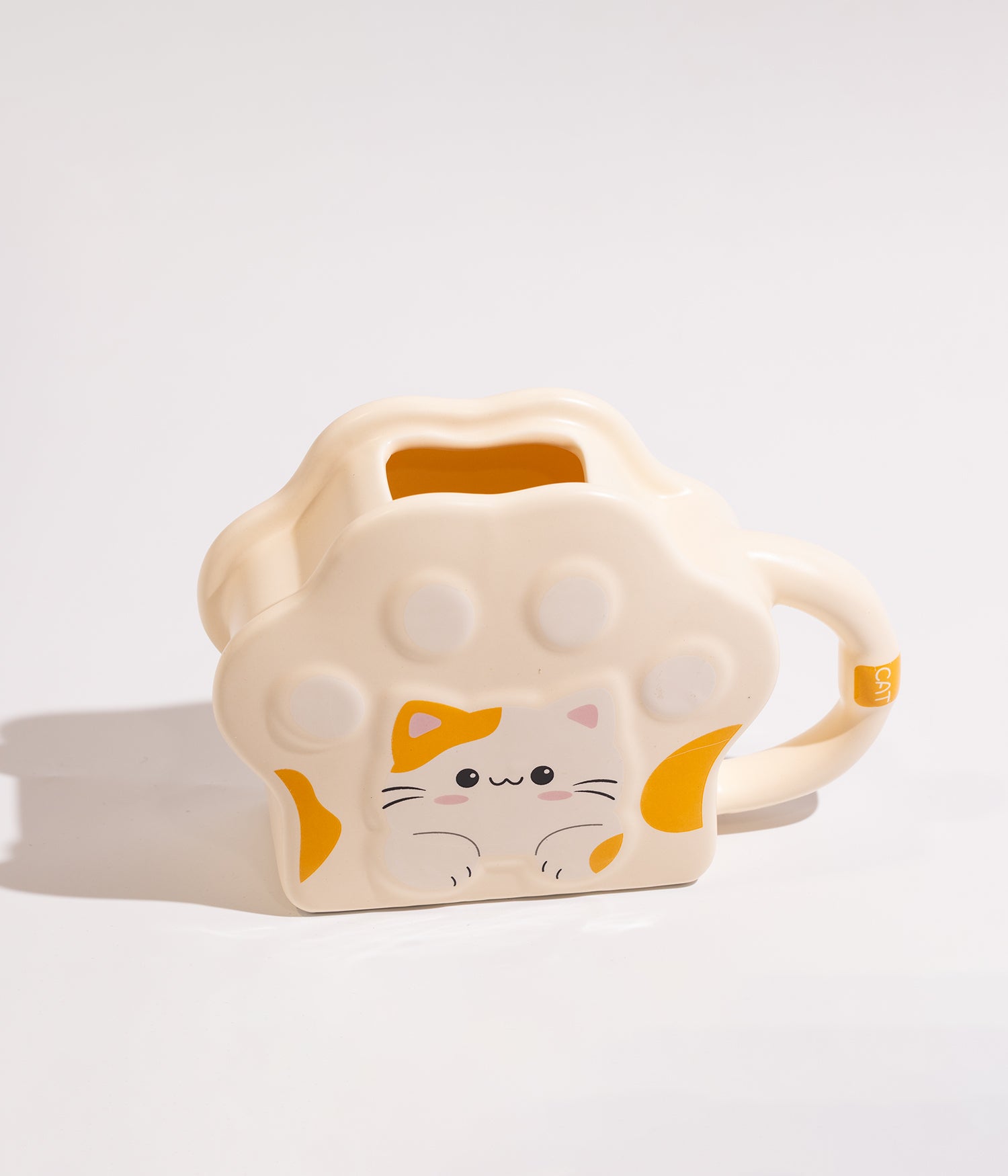 كوب سيراميك بتصميم حيوانات اليفة مرحة مع غطاء ومزاز