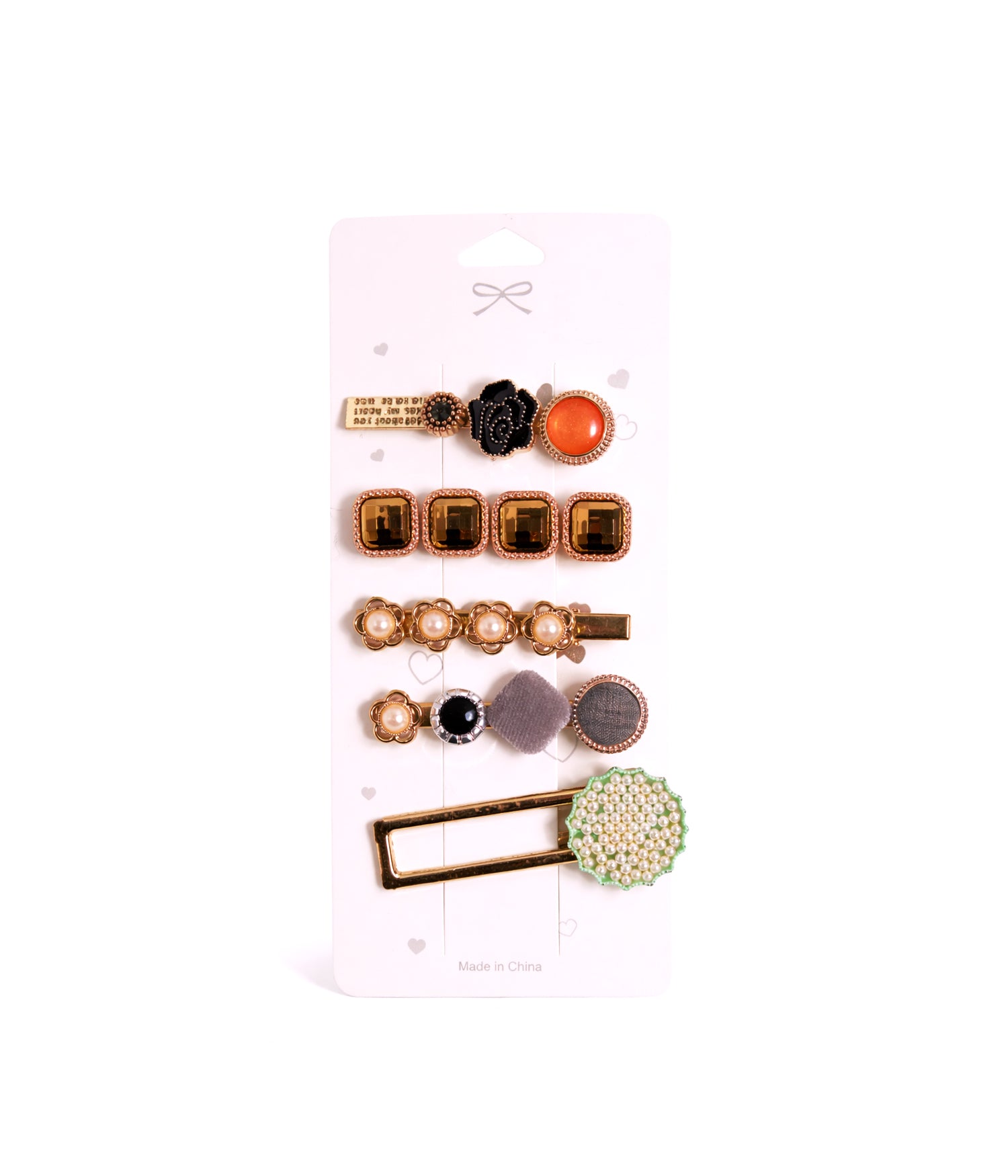 مجموعة مشابك شعر لؤلؤ وكريستال لتزيين وتثبيت الشعر -5 قطع