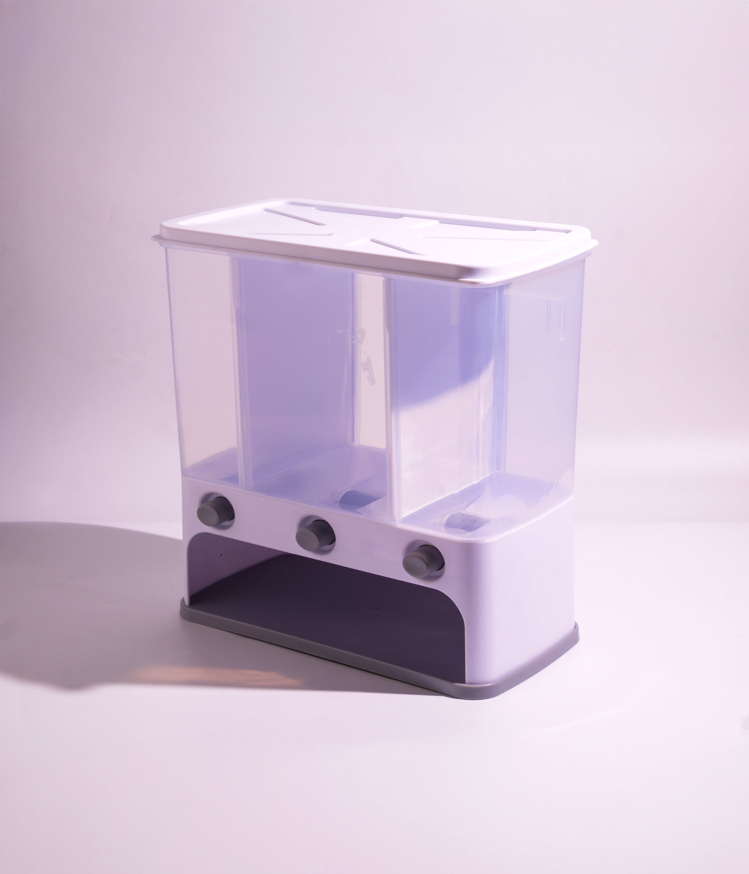 حافظة تخزين بقوليات بلاستيك بثلاث أقسام- 29.5*15*30.5