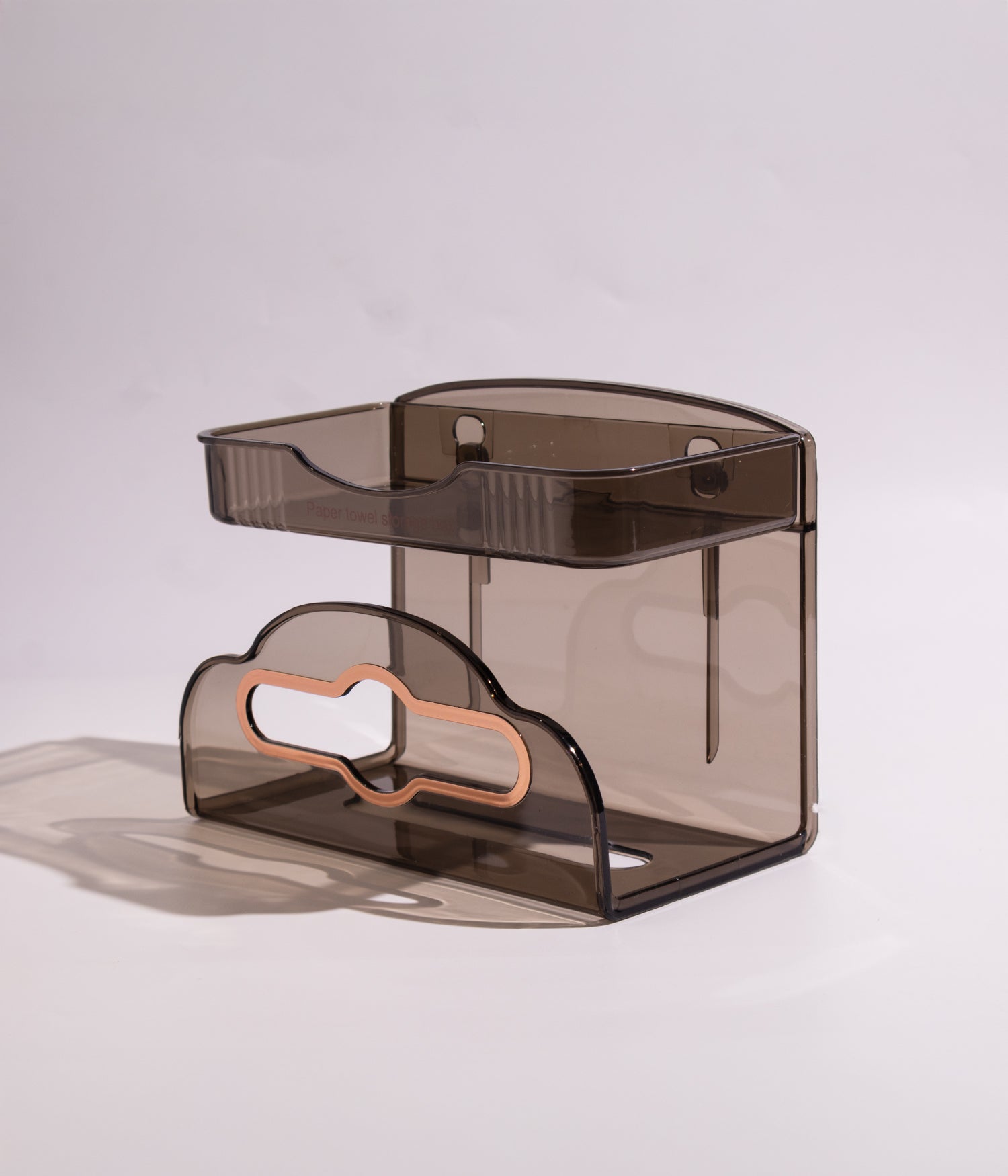 رف تخزين بالاصق باللون الأسود الشفاف مقاس 19.5*11*15.7 سم