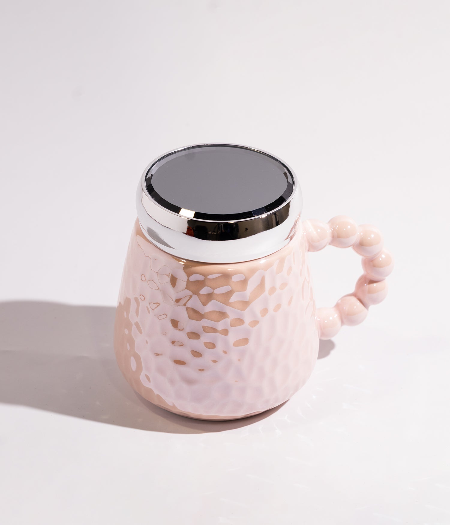 كوب سيراميك بتصميم فقاقيع (بابلز) مع غطاء معدني لحفظ الحرارة باللون البرتقالي