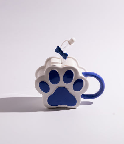 كوب قهوة سيراميك بتصميم بصمة قطة مع مزاز وميدالية