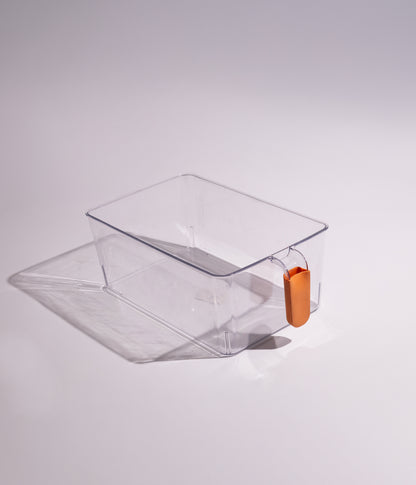 صندوق بلاستيك شفاف للمطبخ مع مقبض بعدة أحجام