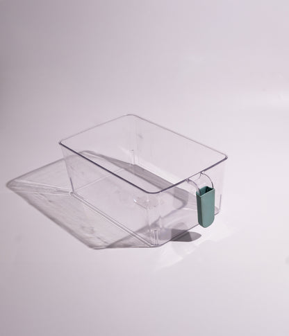 صندوق بلاستيك شفاف للمطبخ مع مقبض بعدة أحجام