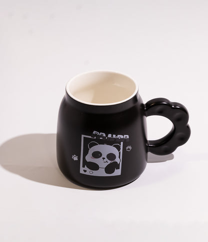 كوب قهوة سيراميك بتصميم باندا لطيف مع غطاء عملي ومزاز