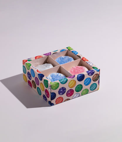 كرات فوّارة للاستحمام والاسترخاء مع أملاح بلورية طبيعية، تساعد على تهدئة الجسم وتجديد النشاط أثناء الاستحمام