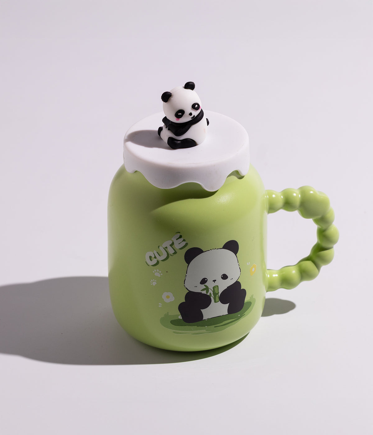 كوب سيراميك بتصميم باندا الكيوت مع غطاء