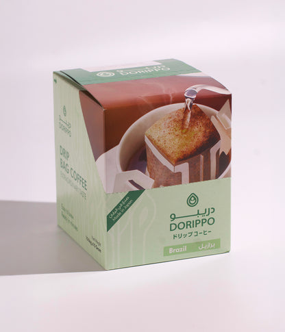 دريبّو قهوة مقطرة متعددة النكهات، عدد 10 أكياس بوزن إجمالي 100 جرام، محضّرة من بن برازيلي غني بطعم ناعم ولمسات شوكولاتة دافئة
