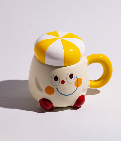 funny-clown-design-ceramic-cup-yellow-striped-lid