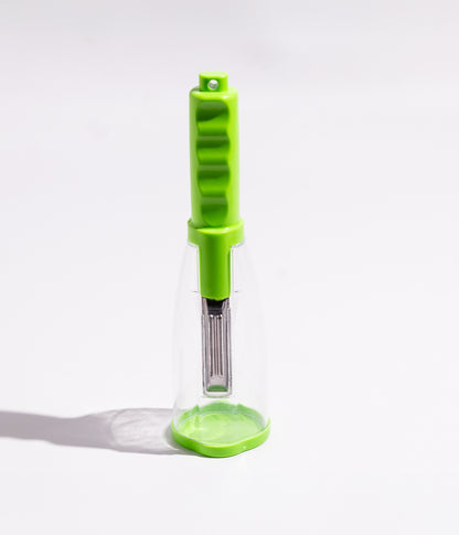 قشارة جزر يدوية بصندوق تخزين شفاف