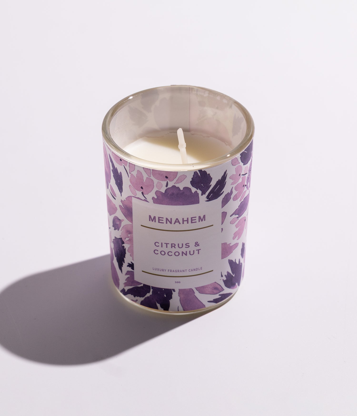 ميناهم شمعة عطرية فاخرة ميناهم برائحة الحمضيات وجوز الهند 